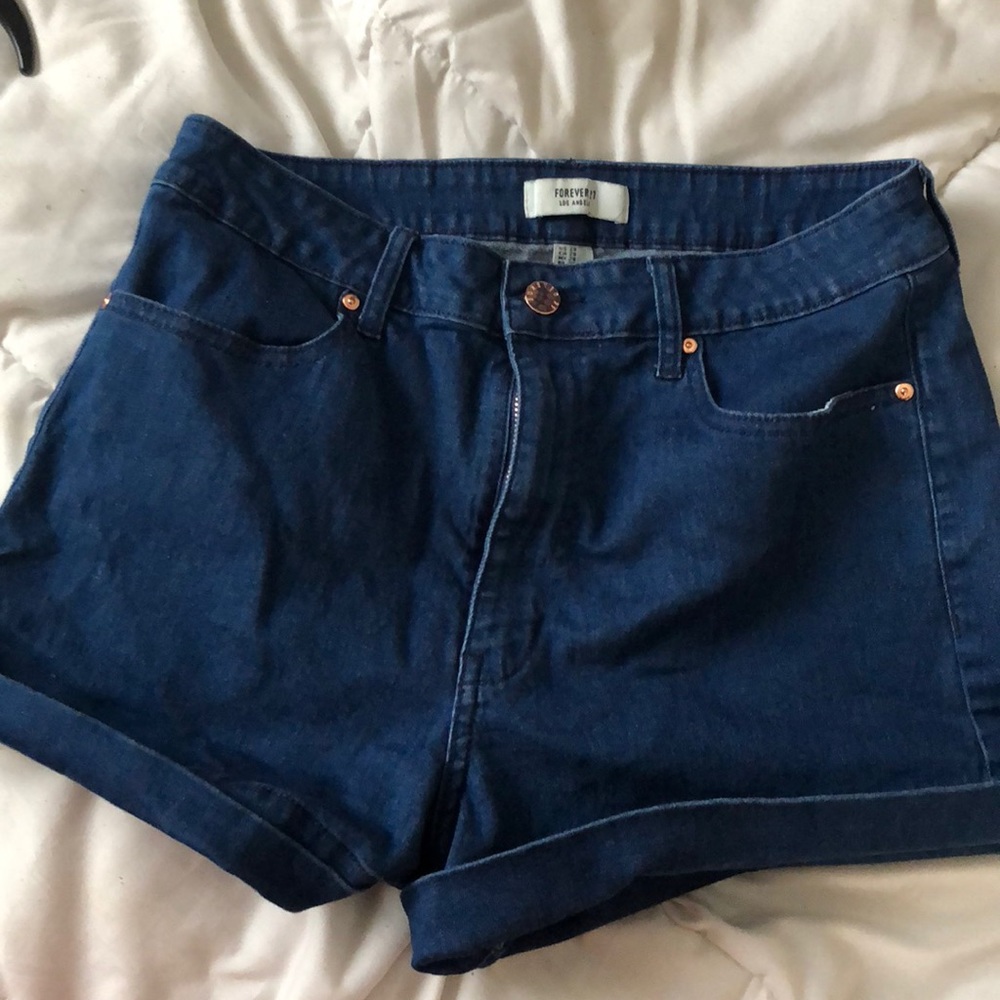 High waisted jean shorts